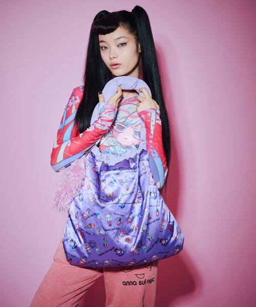 anna sui nyc(アナ スイ エヌ ワイ シー)の「TERAリバーシブルバッグ(ショルダーバッグ・レディース・ブラック/パープル・FREE)」の8枚目の写真