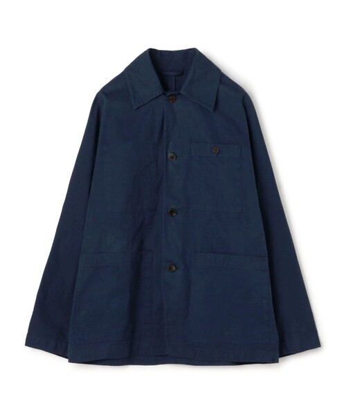 Tomorrowland ダークブルー フルジップ スタンドカラー ブルゾン セール】60/3 コットンオックスフォード 4Bブルゾン（ブルゾン