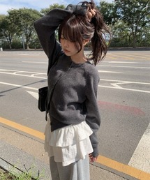 anyonemore | ボタンシンプルラウンドニットカーディガン(カーディガン/ボレロ)