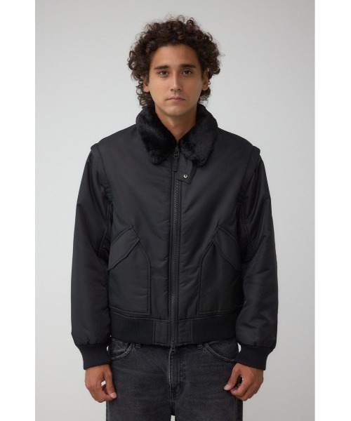 AZUL by moussy（アズールバイマウジー）の「デタッチャブルBZ（ブルゾン・メンズ・ブラック/カーキ・MEDIUM/LARGE）」の6枚目の写真