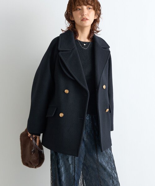 RIVE DROITE ラグランPコート　ネイビー　38 ラグランPコート（ピーコート）｜RIVE DROITE（リヴドロワ）の