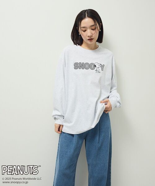 PEANUTS(ピーナッツ)の「■PEANUTS クロスステッチロンTEE(Tシャツ/カットソー・レディース・ホワイト系その他・FREE)」の1枚目の写真
