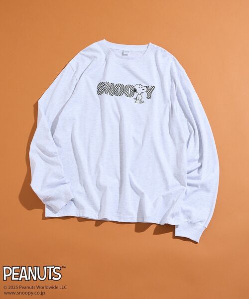 PEANUTS(ピーナッツ)の「■PEANUTS クロスステッチロンTEE(Tシャツ/カットソー・レディース・ホワイト系その他・FREE)」の2枚目の写真