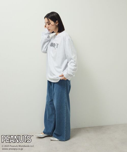 PEANUTS(ピーナッツ)の「■PEANUTS クロスステッチロンTEE(Tシャツ/カットソー・レディース・ホワイト系その他・FREE)」の4枚目の写真