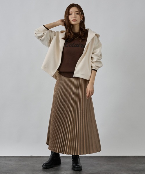 abahouse mavie(アバハウスマヴィ)の「シルキーダンボールフーディー(パーカー・レディース・アイボリー/チャコールグレー/スミクロ・フリー)」の5枚目の写真