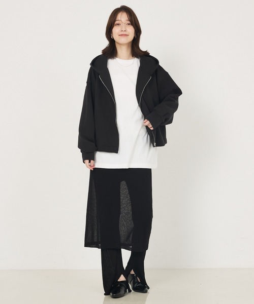 abahouse mavie(アバハウスマヴィ)の「シルキーダンボールフーディー(パーカー・レディース・アイボリー/チャコールグレー/スミクロ・フリー)」の22枚目の写真