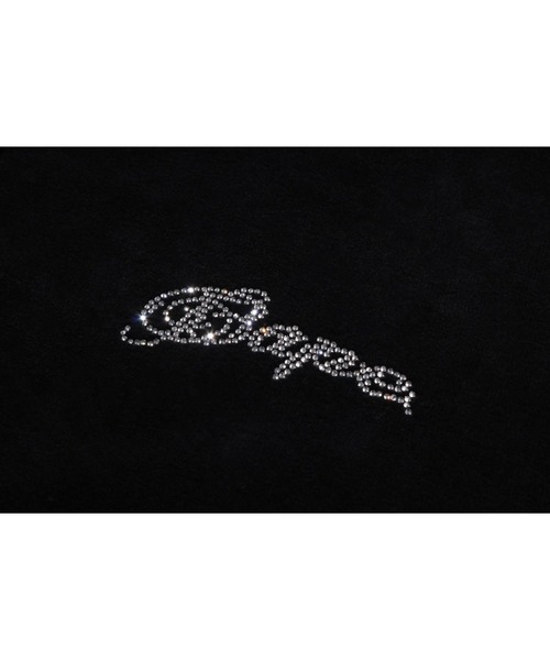 WASHED MULTI LOGO RHINESTONE VELOUR FULL ZIP HOODIE（パーカー）｜A