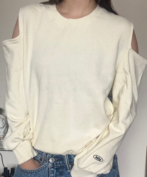 Flugge（フラッジー）の「カットデザインスウェット（スウェット・レディース・グレー/ベージュ・FREE）」の9枚目の写真