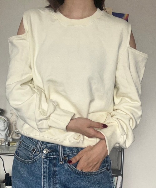 Flugge（フラッジー）の「カットデザインスウェット（スウェット・レディース・グレー/ベージュ・FREE）」の11枚目の写真