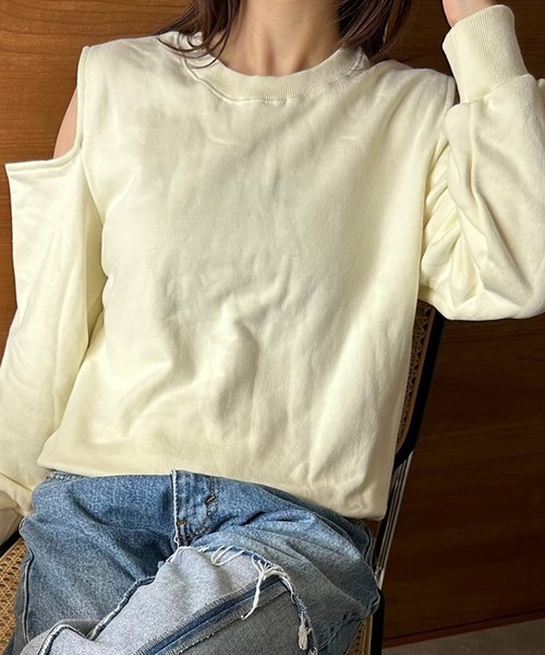 Flugge（フラッジー）の「カットデザインスウェット（スウェット・レディース・グレー/ベージュ・FREE）」の13枚目の写真
