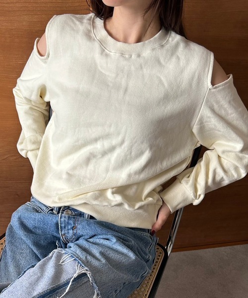 Flugge（フラッジー）の「カットデザインスウェット（スウェット・レディース・グレー/ベージュ・FREE）」の14枚目の写真