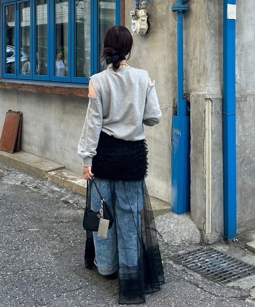 Flugge（フラッジー）の「カットデザインスウェット（スウェット・レディース・グレー/ベージュ・FREE）」の17枚目の写真