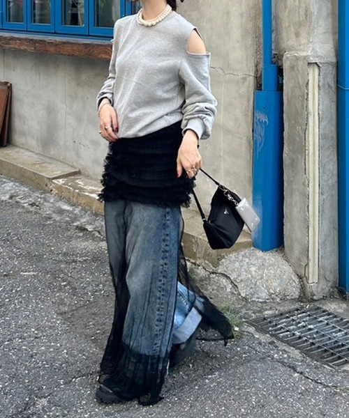 Flugge（フラッジー）の「カットデザインスウェット（スウェット・レディース・グレー/ベージュ・FREE）」の18枚目の写真