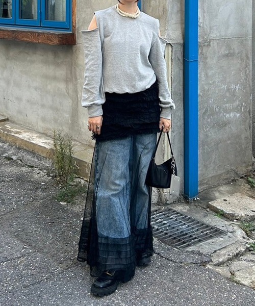 Flugge（フラッジー）の「カットデザインスウェット（スウェット・レディース・グレー/ベージュ・FREE）」の19枚目の写真