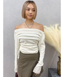 EVRIS | サイドドロストオフショルニットトップス(ニット/セーター)