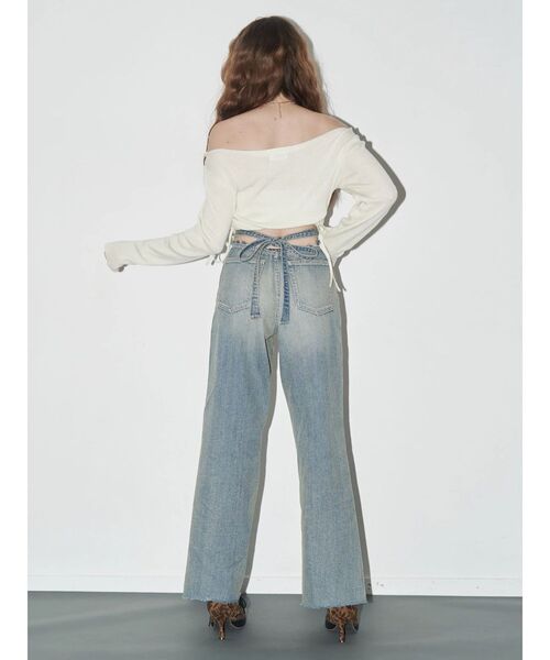 EVRIS（エヴリス）の「サイドドロストオフショルニットトップス（ニット/セーター・レディース・ホワイト/ブラック・FREE）」の10枚目の写真