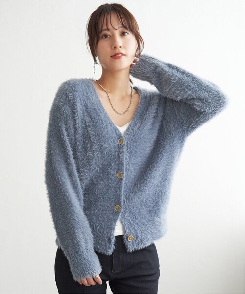ikka(イッカ)の「フェザーVネックカーディガン(カーディガン/ボレロ・レディース・ブラウン系その他/ベージュ/グレー/ブルー・M/L/S)」の4枚目の写真