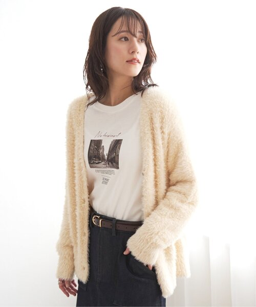 ikka(イッカ)の「フェザーVネックカーディガン(カーディガン/ボレロ・レディース・ブラウン系その他/ベージュ/グレー/ブルー・M/L/S)」の7枚目の写真
