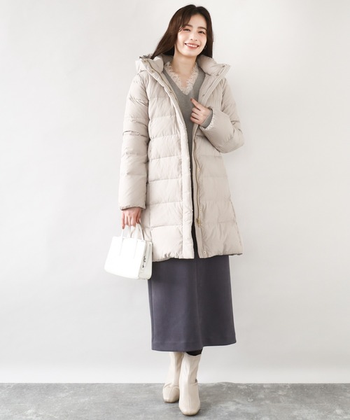 OFUON le MK（オフオンルエムケー）の「【2025AW】Vネックレース片畦編みニット/洗える/WEB限定サイズあり（ニット/セーター・レディース・ブラック/グレー/グレイッシュブルー・36/38）」の8枚目の写真