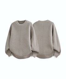 ワッフル編み ニットプルオーバー/Waffle knit pullover