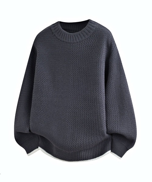 aimoha（アイモハ）の「ワッフル編み ニットプルオーバー/Waffle knit pullover（ニット/セーター・メンズ・ホワイト/ベージュ/ダークグレー/ブラック・XXXX-LARGE/XXX-LARGE/XX-LARGE）」の10枚目の写真