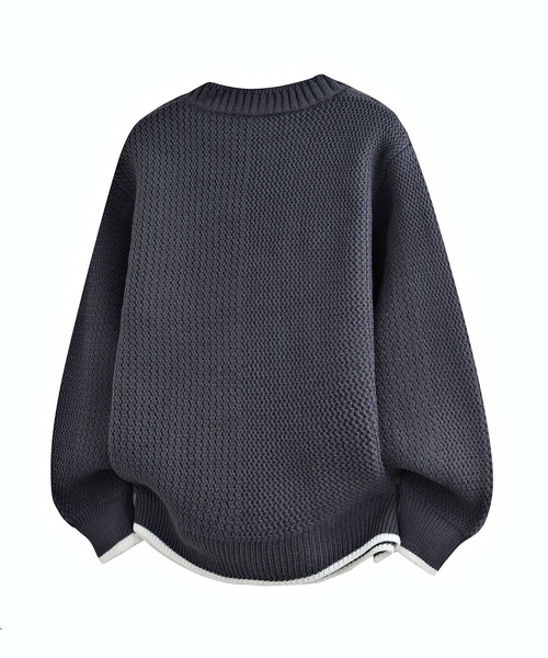 aimoha（アイモハ）の「ワッフル編み ニットプルオーバー/Waffle knit pullover（ニット/セーター・メンズ・ホワイト/ベージュ/ダークグレー/ブラック・XXXX-LARGE/XXX-LARGE/XX-LARGE）」の11枚目の写真