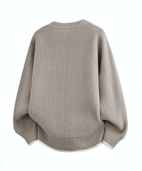 aimoha（アイモハ）の「ワッフル編み ニットプルオーバー/Waffle knit pullover（ニット/セーター・メンズ・ホワイト/ベージュ/ダークグレー/ブラック・XXXX-LARGE/XXX-LARGE/XX-LARGE）」の13枚目の写真