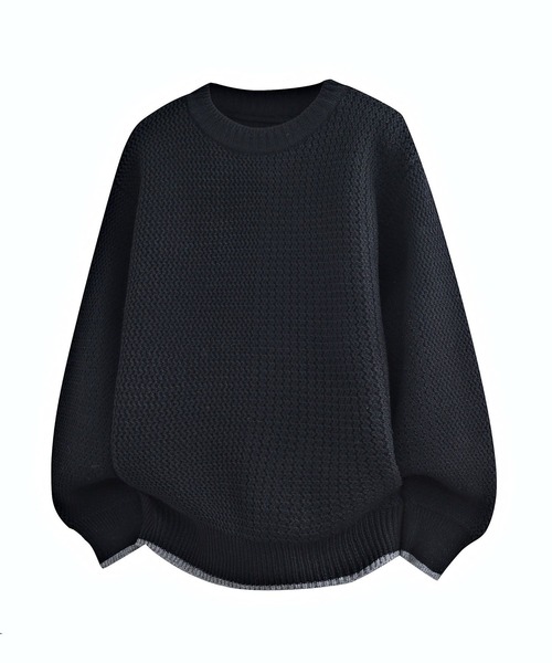 aimoha（アイモハ）の「ワッフル編み ニットプルオーバー/Waffle knit pullover（ニット/セーター・メンズ・ホワイト/ベージュ/ダークグレー/ブラック・XXXX-LARGE/XXX-LARGE/XX-LARGE）」の6枚目の写真
