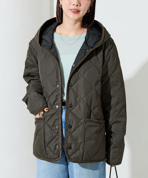 限定展開 TAION/タイオン CITY PIPING HOOD DOWN CARDIGAN/シティ