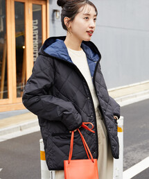 FREAK'S STORE(フリークスストア)の限定展開 TAION/タイオン CITY PIPING HOOD DOWN CARDIGAN/シティ パイピング フード ダウン カーディガン (ダウンジャケット)(ダウンジャケット/コート)