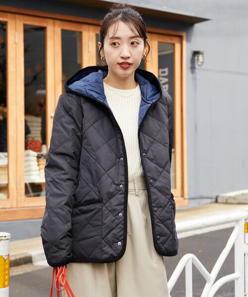 FREAK'S STORE（フリークスストア）の「限定展開 TAION/タイオン CITY PIPING HOOD DOWN CARDIGAN/シティ パイピング フード ダウン カーディガン (ダウンジャケット)（ダウンジャケット/コート・レディース・ベージュ/オリーブ/ブラック・MEDIUM/LARGE）」の8枚目の写真