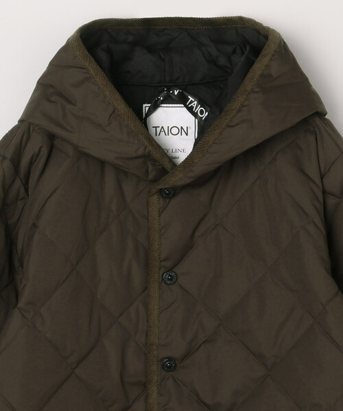 限定展開 TAION/タイオン CITY PIPING HOOD DOWN CARDIGAN/シティ