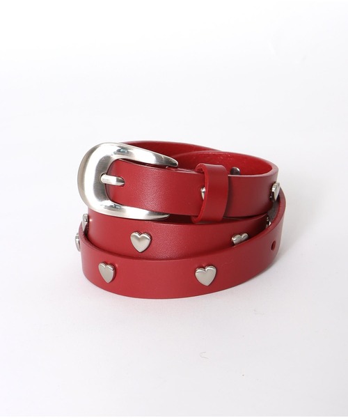 Three Four Time（ｽﾘｰﾌｫｰﾀｲﾑ）の「ハートスタッズベルト（ベルト・レディース・ブラック/レッド・FREE）」の2枚目の写真