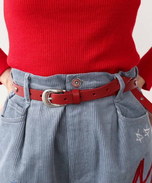 Three Four Time（ｽﾘｰﾌｫｰﾀｲﾑ）の「ハートスタッズベルト（ベルト・レディース・ブラック/レッド・FREE）」の5枚目の写真