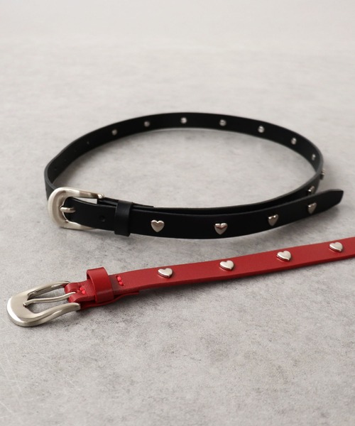 Three Four Time（ｽﾘｰﾌｫｰﾀｲﾑ）の「ハートスタッズベルト（ベルト・レディース・ブラック/レッド・FREE）」の4枚目の写真