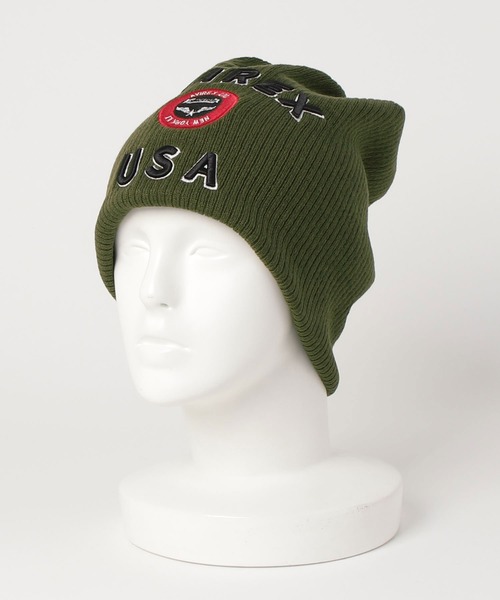 AVIREX（アヴィレックス）の「【RES】【AVIREX】ロングアクリルニットワッチ（ニットキャップ/ビーニー・メンズ・チャコールグレー/カーキ・FREE）」の6枚目の写真