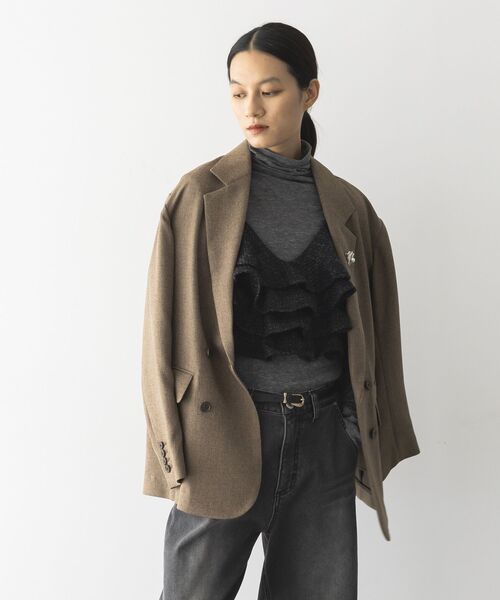 GARAGE OF GOOD CLOTHING（ガレージオブグッドクロージング）の「【日本製】ダブルブレストジャケット（テーラードジャケット・レディース・キャメル/ブラウン/グレー・FREE）」の11枚目の写真