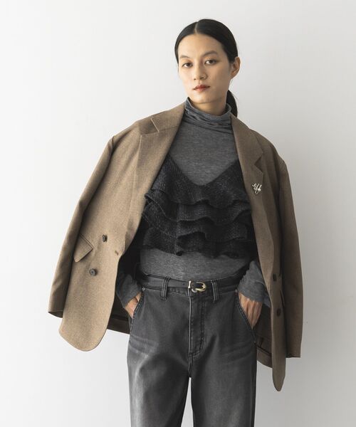 GARAGE OF GOOD CLOTHING（ガレージオブグッドクロージング）の「【日本製】ダブルブレストジャケット（テーラードジャケット・レディース・キャメル/ブラウン/グレー・FREE）」の12枚目の写真