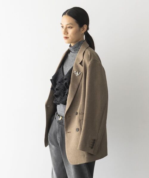 GARAGE OF GOOD CLOTHING（ガレージオブグッドクロージング）の「【日本製】ダブルブレストジャケット（テーラードジャケット・レディース・キャメル/ブラウン/グレー・FREE）」の13枚目の写真