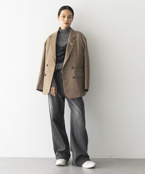 GARAGE OF GOOD CLOTHING（ガレージオブグッドクロージング）の「【日本製】ダブルブレストジャケット（テーラードジャケット・レディース・キャメル/ブラウン/グレー・FREE）」の14枚目の写真