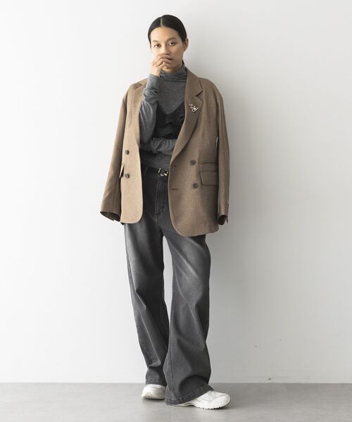 GARAGE OF GOOD CLOTHING（ガレージオブグッドクロージング）の「【日本製】ダブルブレストジャケット（テーラードジャケット・レディース・キャメル/ブラウン/グレー・FREE）」の18枚目の写真