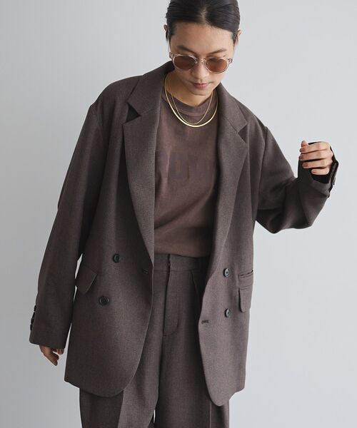 GARAGE OF GOOD CLOTHING（ガレージオブグッドクロージング）の「【日本製】ダブルブレストジャケット（テーラードジャケット・レディース・キャメル/ブラウン/グレー・FREE）」の20枚目の写真