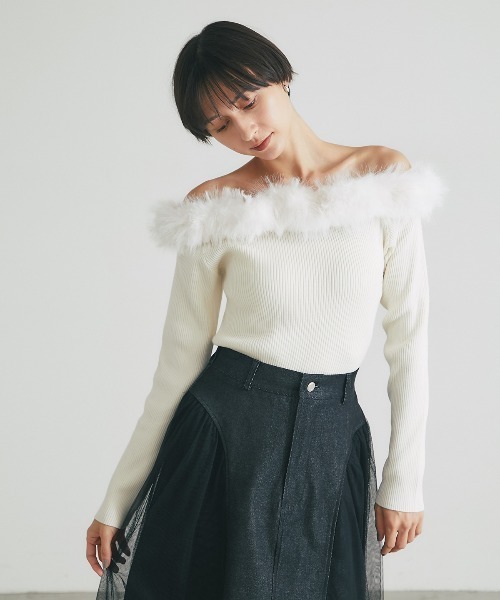 セール】2WAYファーオフショルニット（ニット/セーター