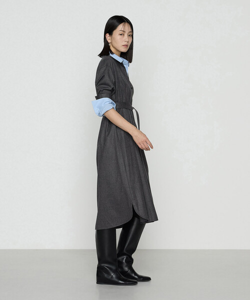 K.T KIYOKO TAKASE（キヨコタカセ）の「ストレッチウールサキソニー ドレス（ワンピース・レディース・ベージュ系その他/グレー・9号）」の4枚目の写真