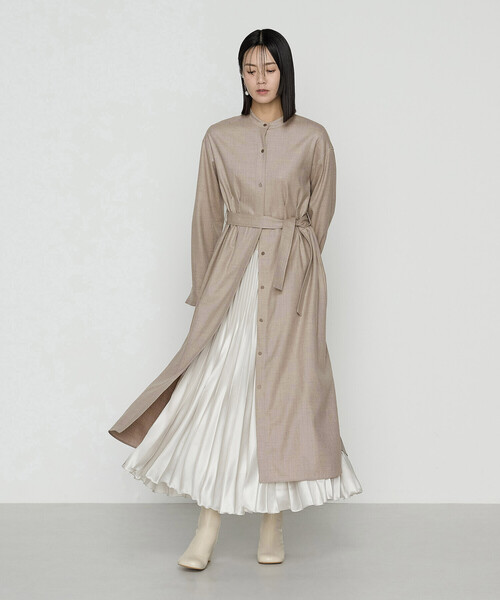 K.T KIYOKO TAKASE（キヨコタカセ）の「ストレッチウールサキソニー ドレス（ワンピース・レディース・ベージュ系その他/グレー・9号）」の7枚目の写真