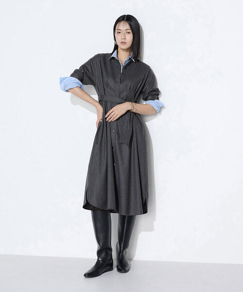 K.T KIYOKO TAKASE（キヨコタカセ）の「ストレッチウールサキソニー ドレス（ワンピース・レディース・ベージュ系その他/グレー・9号）」の20枚目の写真