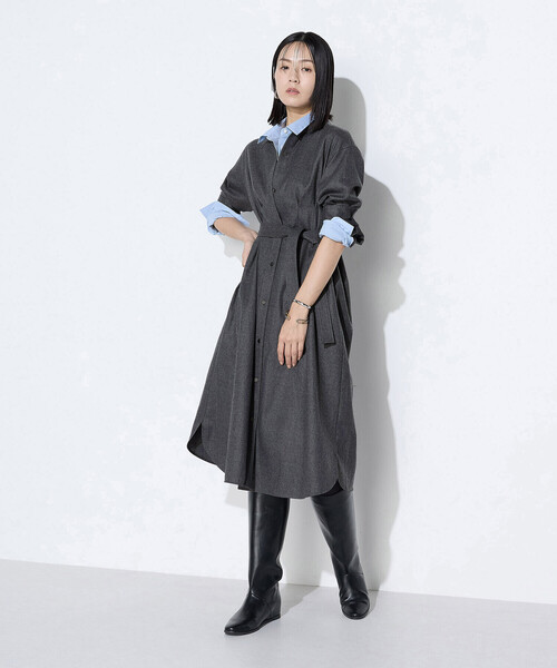 K.T KIYOKO TAKASE（キヨコタカセ）の「ストレッチウールサキソニー ドレス（ワンピース・レディース・ベージュ系その他/グレー・9号）」の21枚目の写真