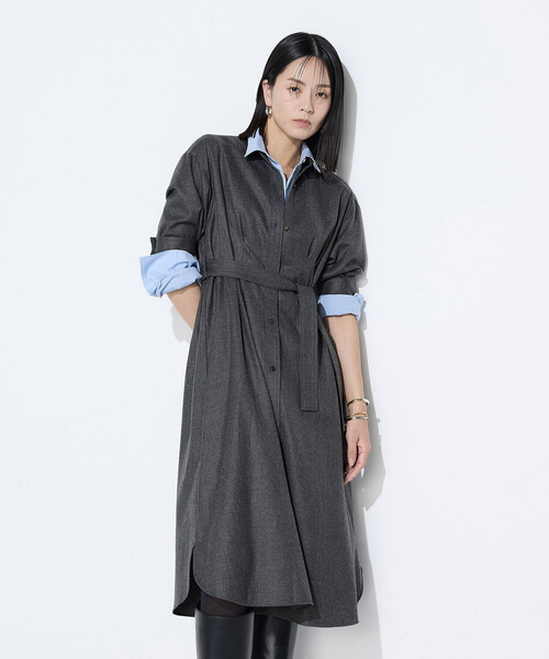 K.T KIYOKO TAKASE（キヨコタカセ）の「ストレッチウールサキソニー ドレス（ワンピース・レディース・ベージュ系その他/グレー・9号）」の22枚目の写真