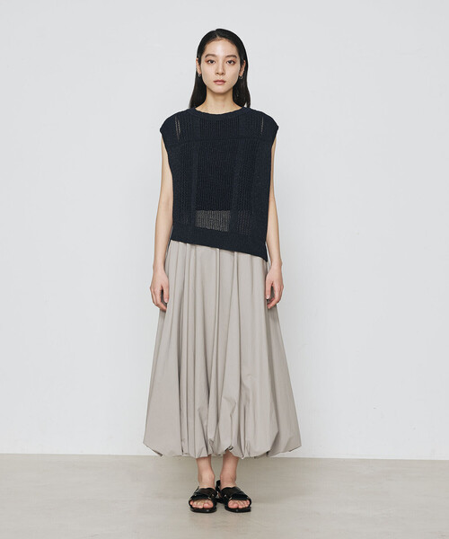 Gabardine K.T（ギャバジンケーティー）の「【2WAY】和紙×peフリーゼヤーン スクエアメッシュベスト（ベスト・レディース・ネイビー/グレー/オフホワイト・9号）」の13枚目の写真