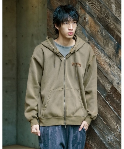 セール】HOMETOWN emb PIGMENT SWEAT ZIP PARKA/THRASHER スラッシャー